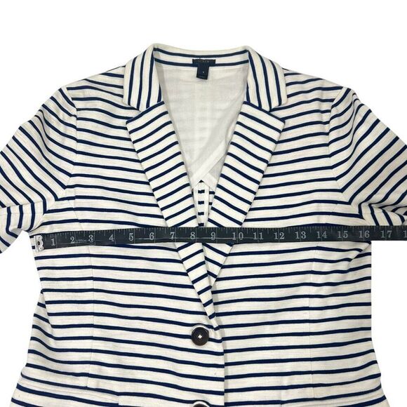 J.Crew Women's White & Blue Striped Stretch Blazer Jacket Size Small - Picture 10 of 15